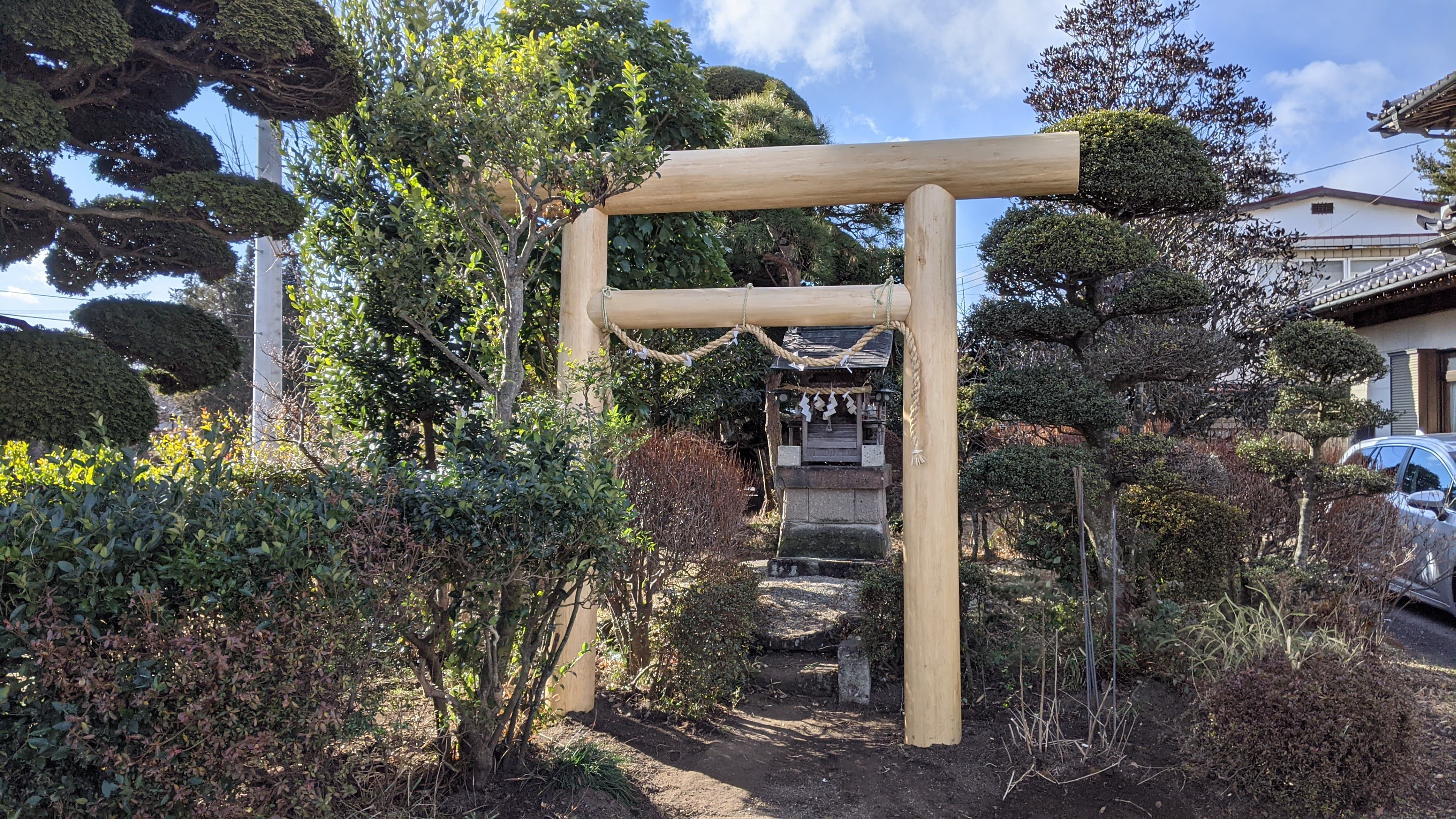 天鷹酒造様の鳥居据付工事