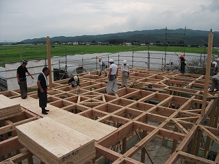 一階部の建て方完了